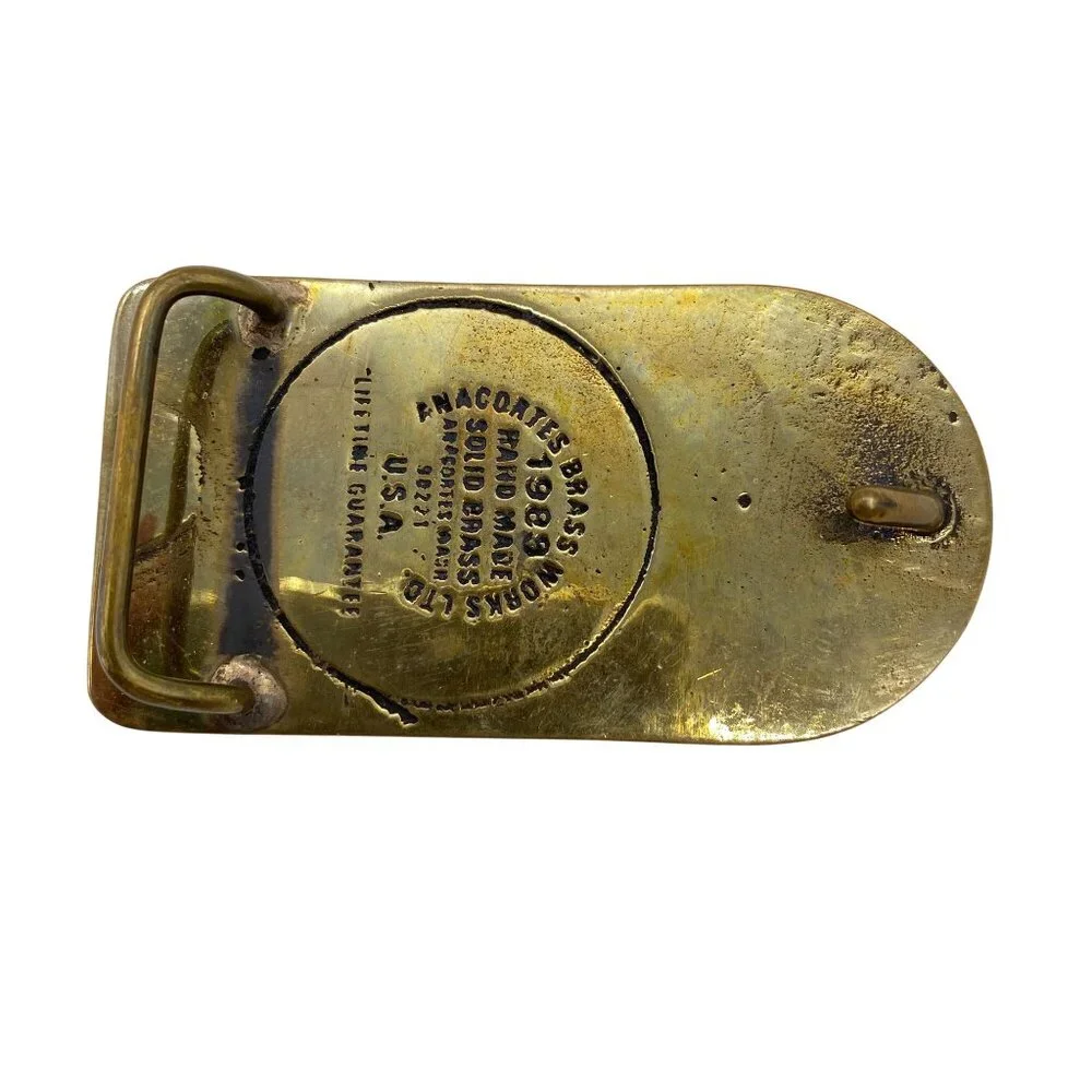 VTG‎ Wright Schuehart Harbor Co WSH Safety Award brass belt buckle
